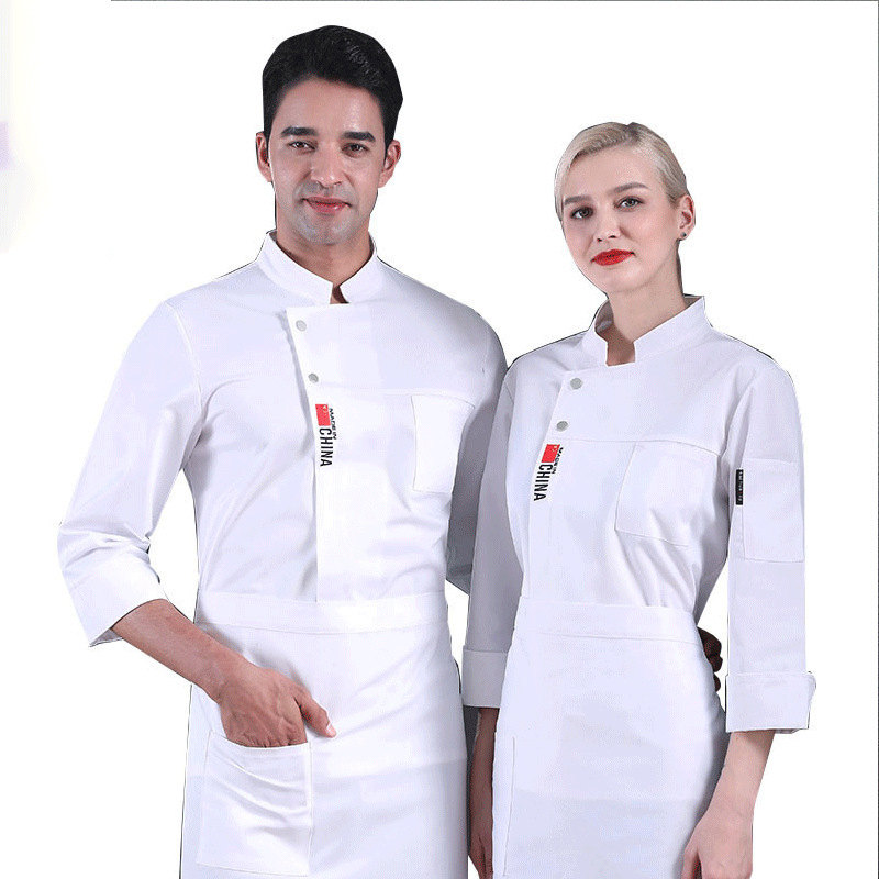 厨师服长袖中国风涤棉透气酒店餐厅面包蛋糕店烘焙师工作服带