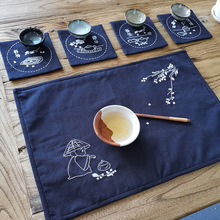 刺绣diy自绣初学制作茶垫立体绣花杯垫餐盘垫打发时间材料包