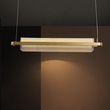 现代简约轻奢餐厅设计师吊灯美式北欧创意吧台办公桌长条LED吊灯