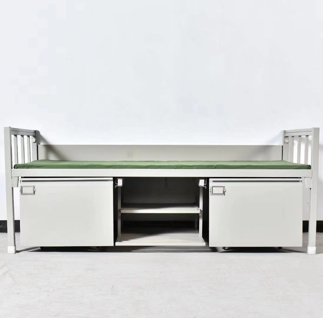 部队铁床军用单层床制式床士兵床钢制单人铁架床双层高低铁床