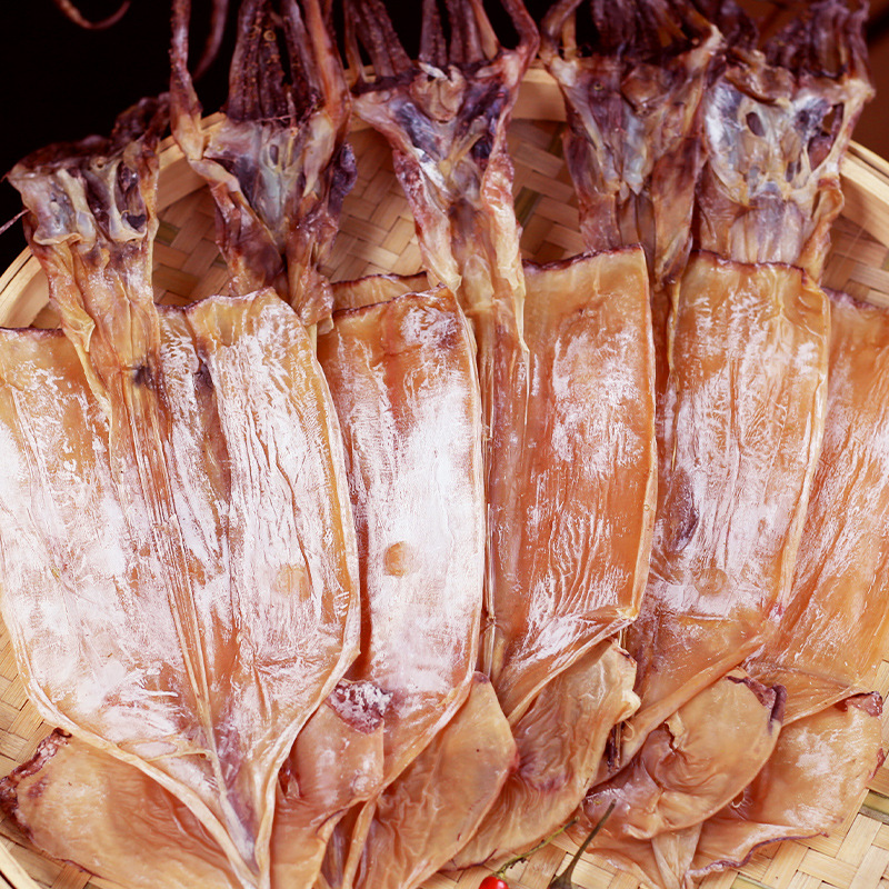 北海盐干鱿鱼须串北海鱿鱼干海鲜干货尤鱼大号鱿鱼串500g烧烤
