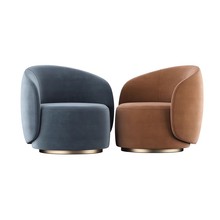 北欧简约轻奢单人沙发ins风格设计师圆形韩式扶手椅子设计师沙发
