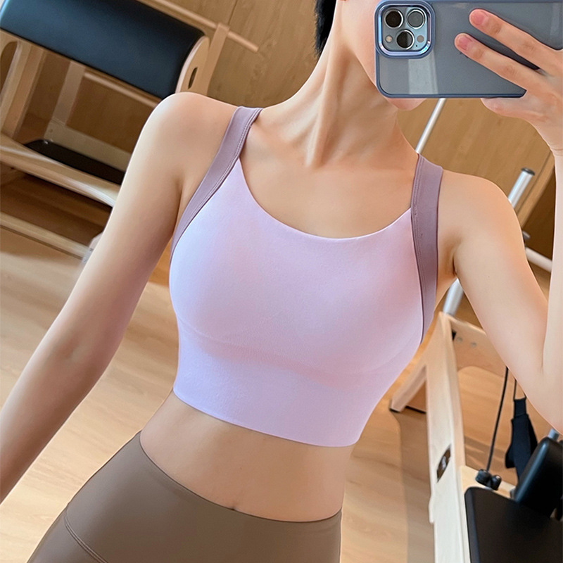 高强度运动内衣女防震大胸聚拢瑜伽背心一体式跑步健身文胸bra夏
