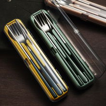 Z3VM不锈钢便携餐具套装一人用 学生上班族筷子勺子三件套收