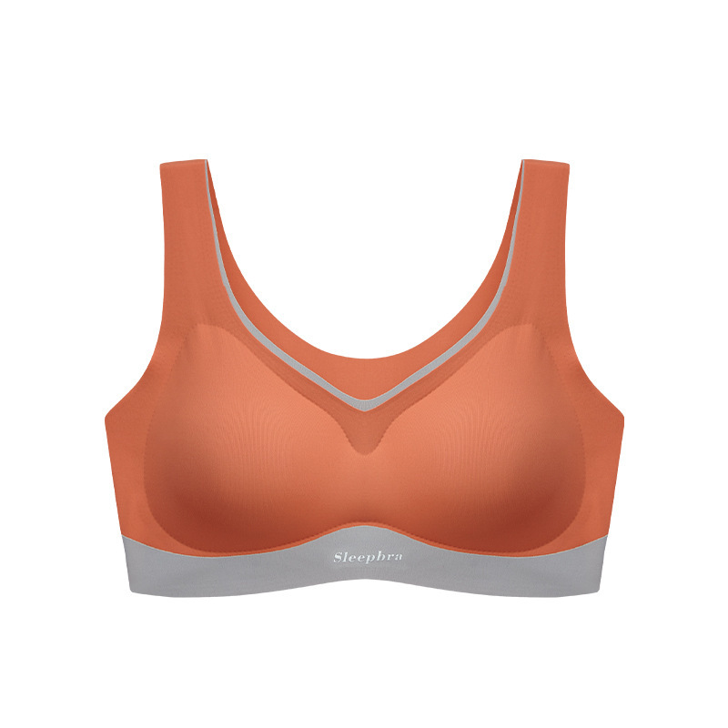 Sports Underwear Women's Small Chest Gathered without Trace Wireless Vest Breast Holding Anti-Slip Beautiful Back Girl Bra