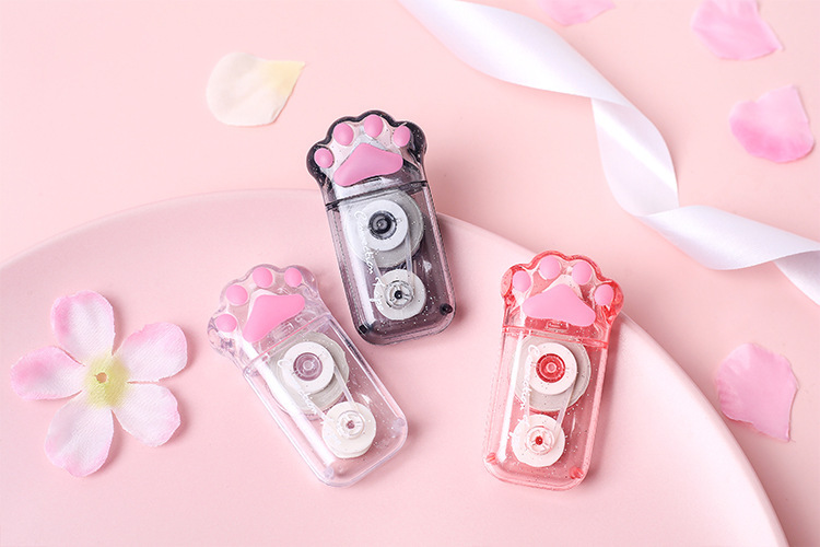 卡通猫爪修正带 学生涂改作业试卷pet薄膜改正带少女心学生文具