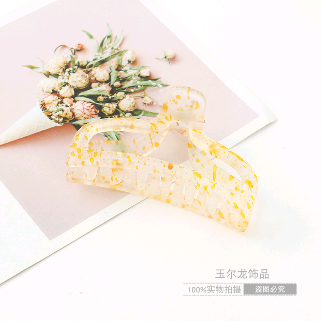 2021 Spring and Summer New Korean Style Large 9cm Grip Color Transparent Adult Bathing Ponytail Hair Clip Manufacturer