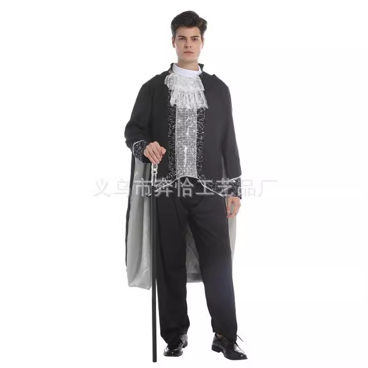 万圣节成人服装男化妆舞会中世纪华丽德古拉吸血鬼公爵礼服m0194