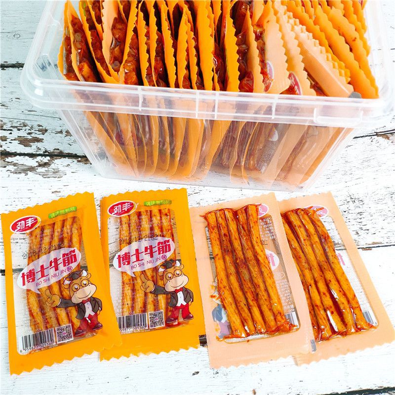 劲丰博士牛筋辣条麻辣片素牛筋手撕牛板筋儿时怀旧豆筋小零食礼盒