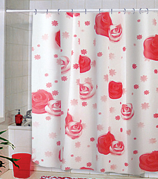 [Muqing] Thickened Waterproof Eva Shower Curtain Bathroom Mildew-Proof Shower Curtain Rose Hanging Curtain Punch-Free Factory in Stock