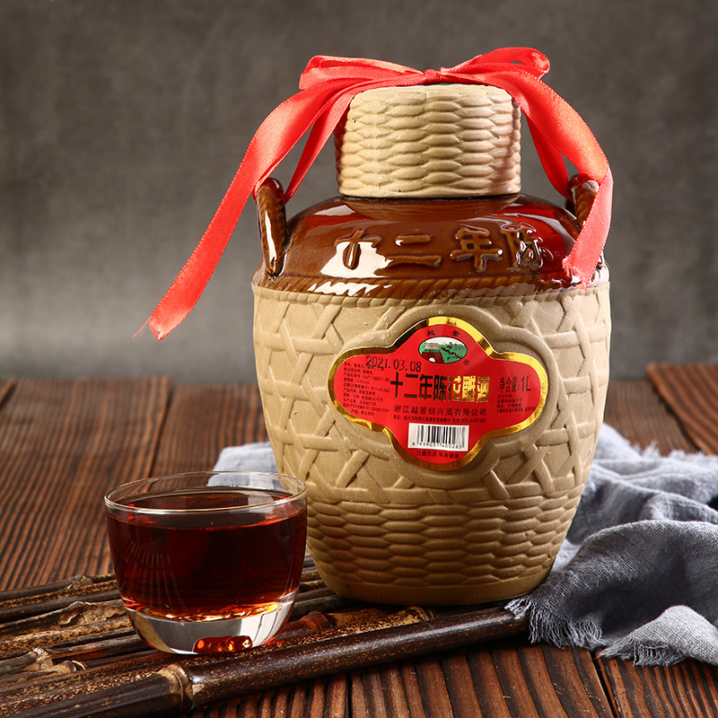 1l竹编花雕酒十二年老酒 绍兴味花雕酒 清爽型黄酒宴会用酒-阿里巴巴