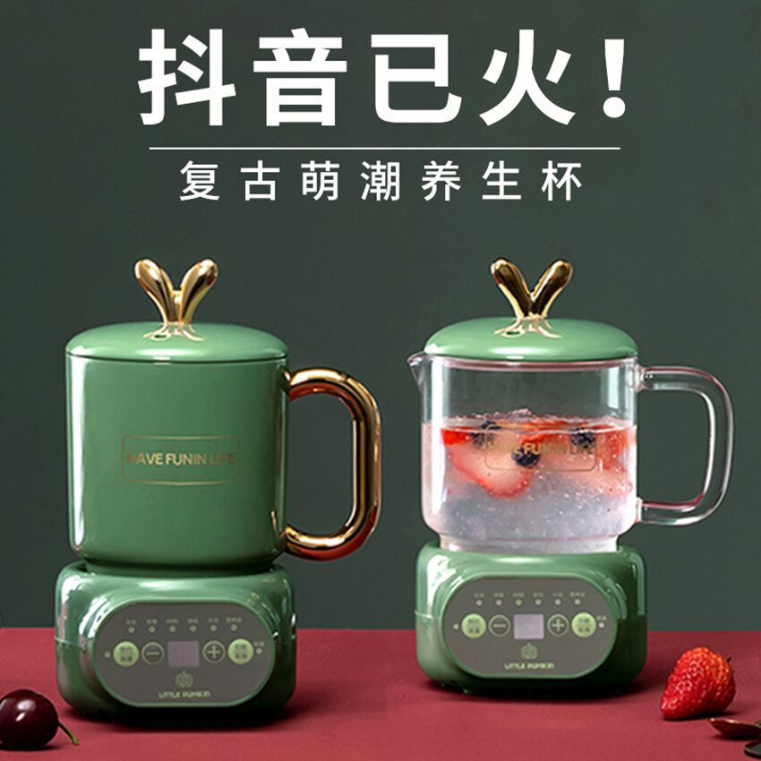 Small Pumpkin Office Health Pot Ceramic Health Bottle Electric Heating Stew Pot Household Multifunctional Mini Glass Tea Maker