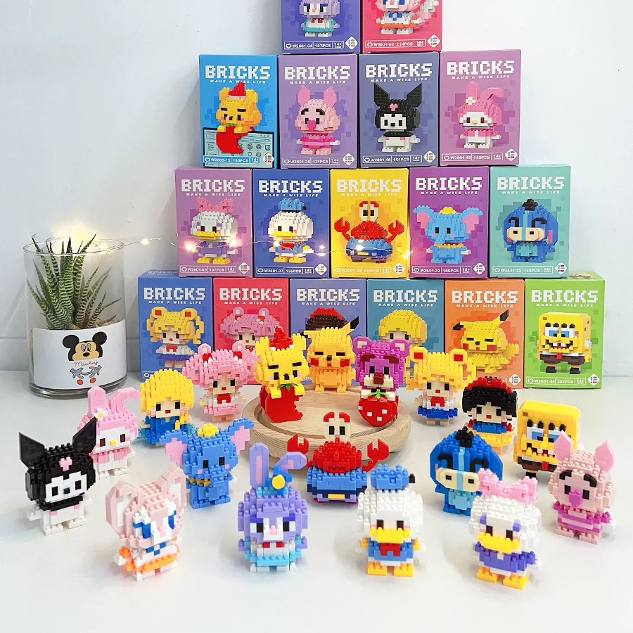 compatible with lego micro-particle cartoon cute ornaments building blocks gift berries bear puzzle assembled girls‘ toys wholesale