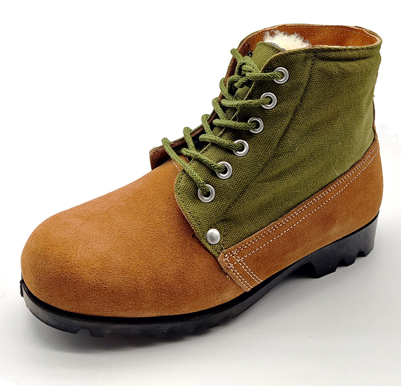 强人3515防寒靴冬季加绒保暖羊毛毛皮鞋老人大头鞋军勾棉鞋靴子男