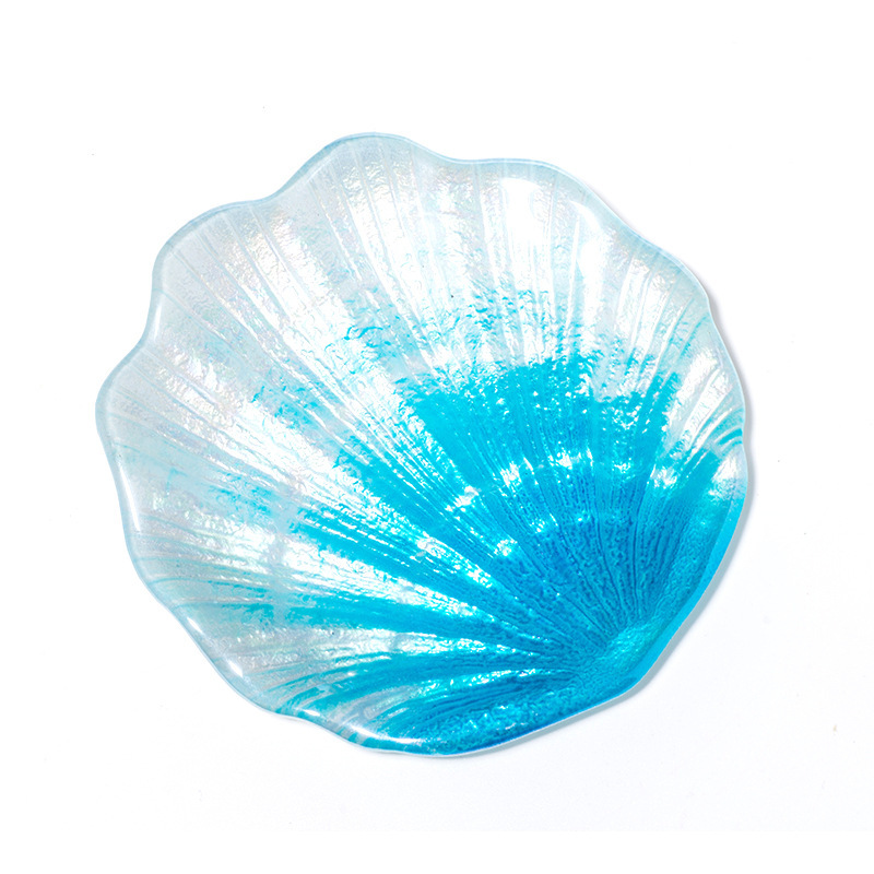 Blue Fantasy Colorful Shell Dial Creative Trending Snack Snack Dish Mermaid Good-looking Ins Decoration Storage Tray