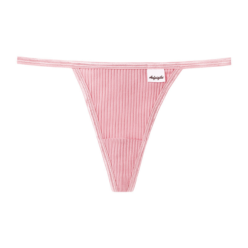 Pure Cotton European and American Sexy T-Back Women's Low Waist Comfortable and Breathable Women's T Shape Underwear Bikini Thin Belt Women's Underwear