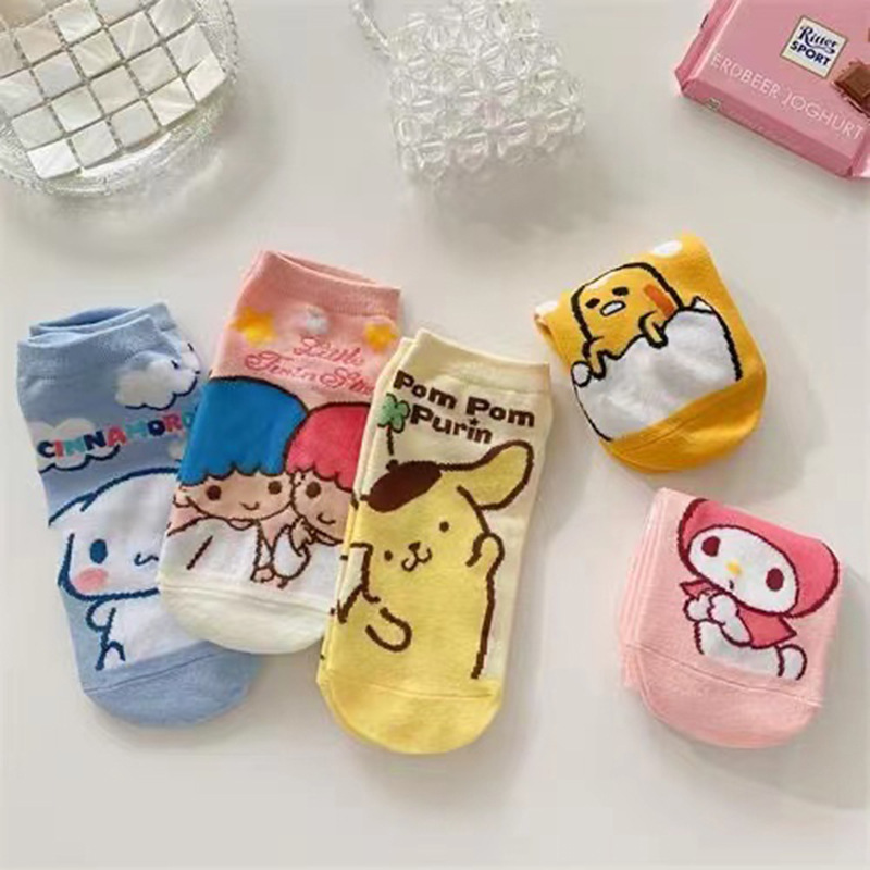 Japanese Style New Cute Anime Socks Female Ins Style Korean Style Preppy Style Low Top Socks Female All-Match Student Low Cut Socks