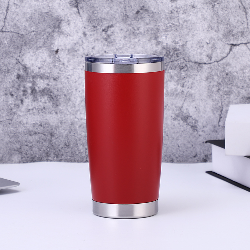 New 20Oz Plastic Spray Cup Large Ice Cup 304 Stainless Steel Double Wall Thermal Cup Sports Cup Can Be Used as Logo