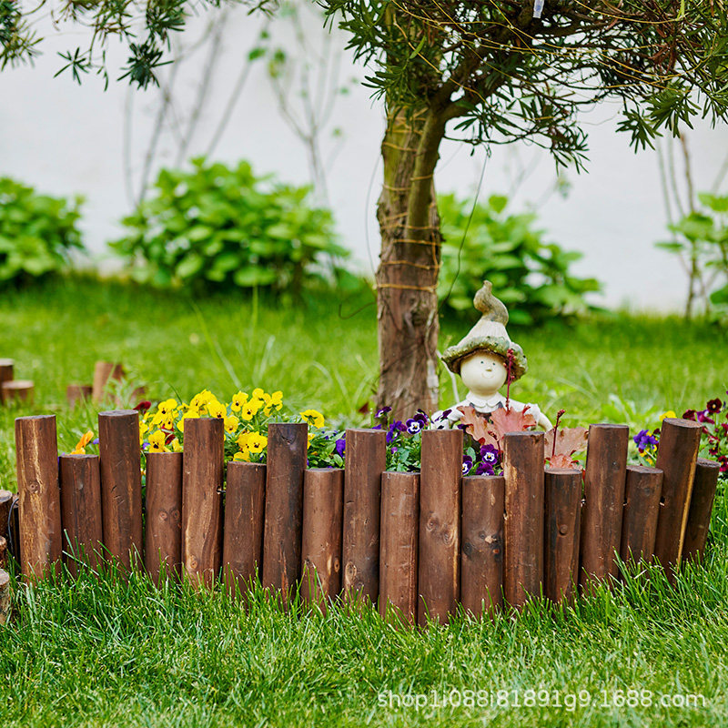 木围栏家庭小花园庭院花坛篱笆装饰木桩围栏厂家直供