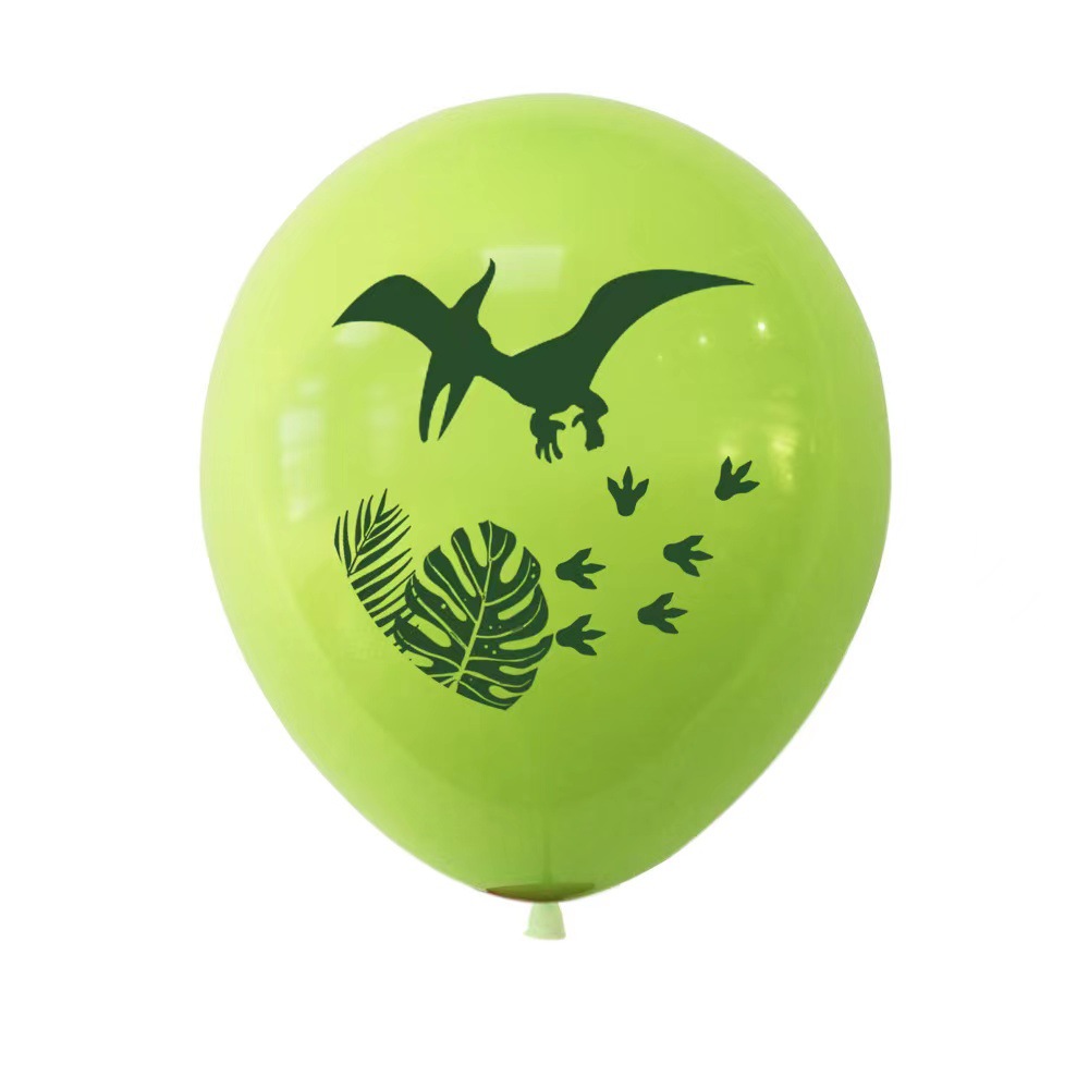 Cross-Border Amazon 12-Inch Latex Dinosaur Theme Balloon Set Green Jungle Birthday Party Decoration Balloon