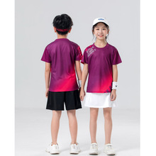 批发男女儿童羽毛球训练服套装夏季学生短袖透气速干乒乓球服团购