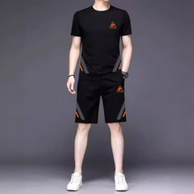 2024夏季男士运动短袖短裤套装时尚潮流韩版宽松五分裤两件套
