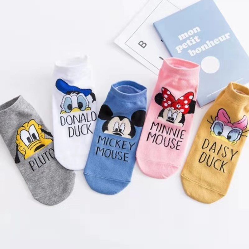 Cartoon Socks Women's Korean-Style Mickey Mouse Boat Socks Women's Summer Low Top Shallow Mouth Cotton Socks Cute Students' Socks Socks