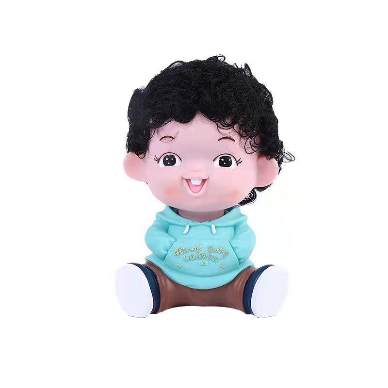 Beautiful Gift for Lovers Children's Room Decoration Cartoon Vinyl Black Doll Shaking Head Happy and Sad Doll Direct Supply