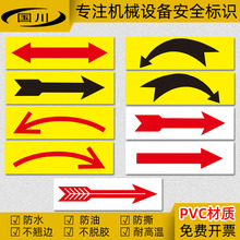 喷淋管道标识箭头标记贴车间管路管道流向警示指示牌不干胶标签