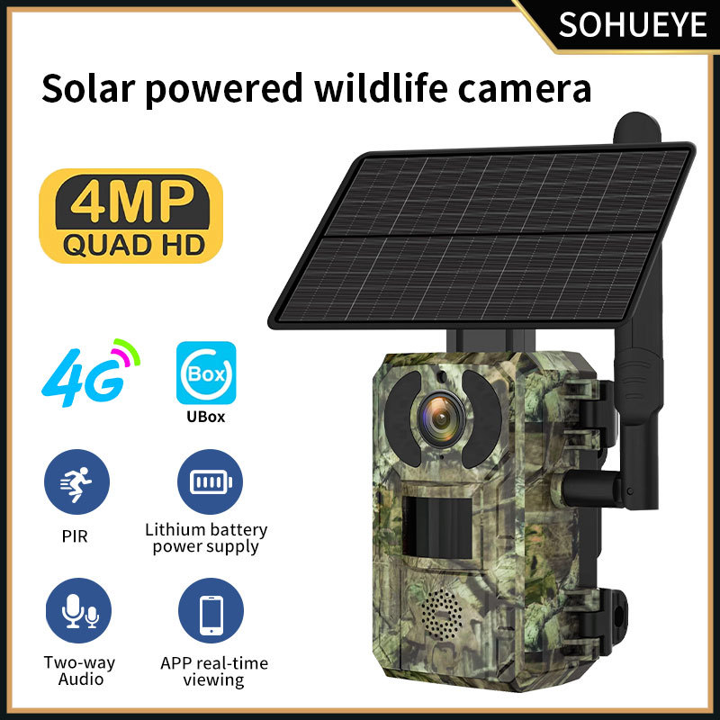 solar monitoring 4g camera camera hd automatic video infrared night vision detection wild animal camera