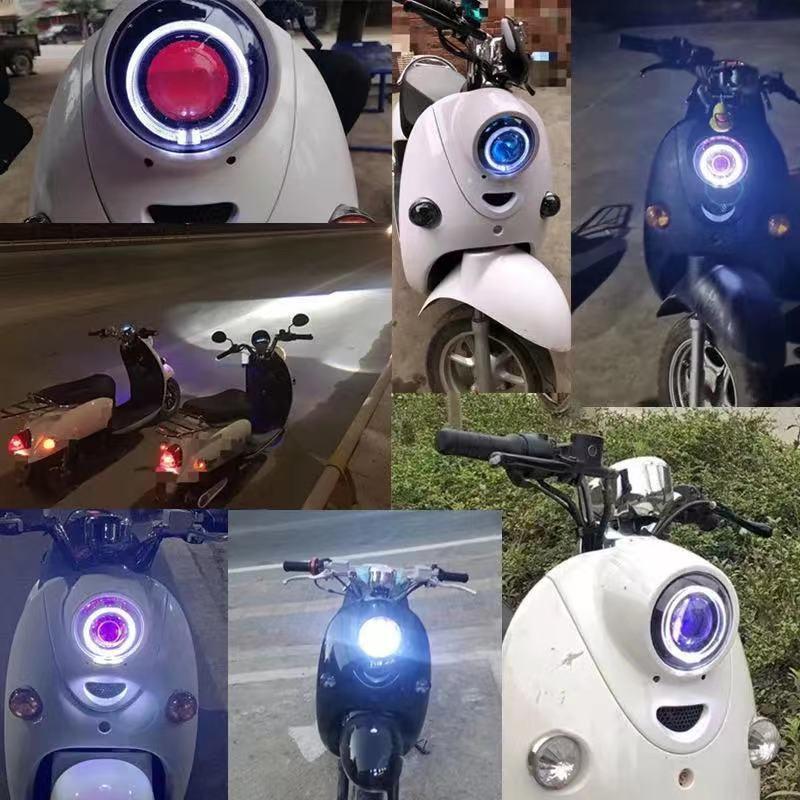 激光透镜大灯海拉5小龟王总成改装亮透镜氙气灯龟海5双光天使眼灯