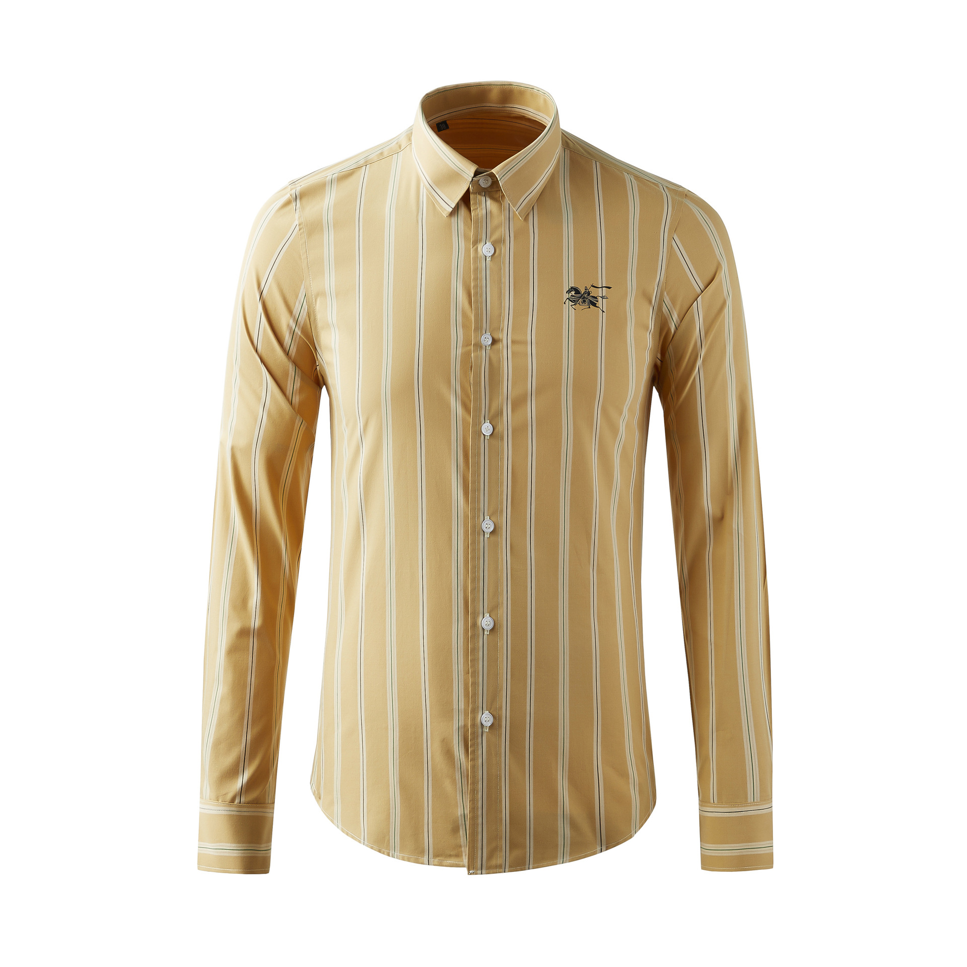 2021秋冬 瀚霖华裾 欧美风条纹印花长袖男式衬衫潮牌衬衣男装