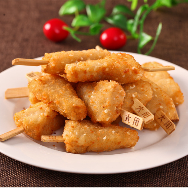 大用芝麻鸡柳400g(27根)*18袋 三角串黄金鸡肉无骨商用油炸小吃