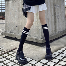 韩国女袜黑色小腿袜女秋季学生学院风中筒袜户外运动半截jk袜子