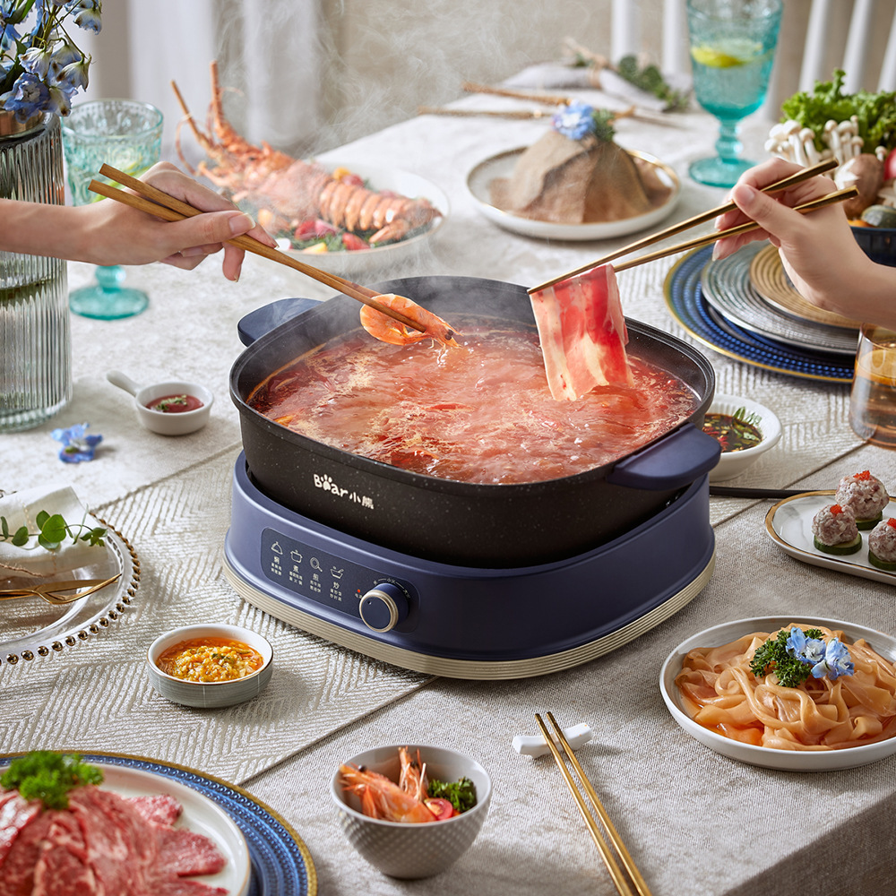 熊电火锅dhg-c60j5多功能可拆卸锅 电涮锅电热锅煮锅烤肉电锅