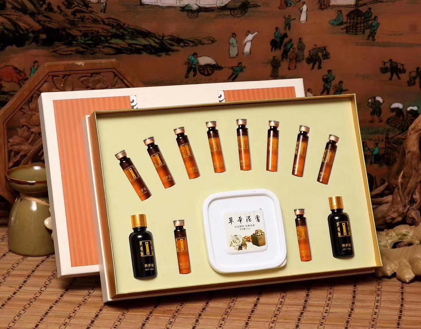 美容院身体套盒 10次养生套盒草本油发热拓客草本香护理艾炙套装