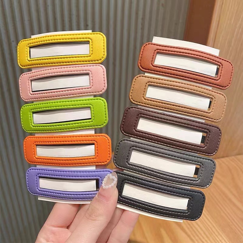 Korean Color Square Barrettes Female Back Head Adult Shredded Hairpin Internet Celebrity 2023 New Simple BB Clip Hairware