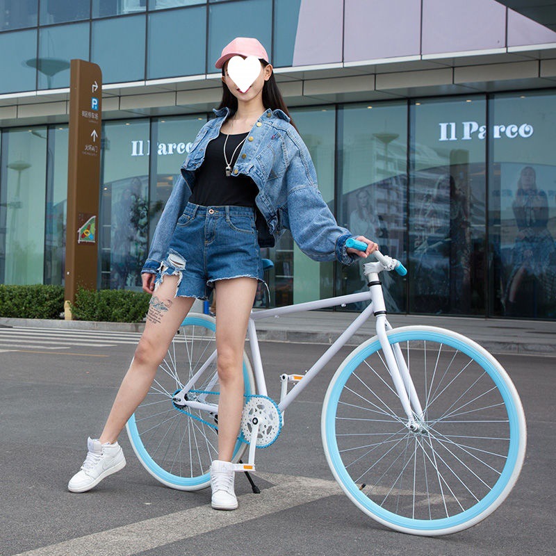 公路自行车死飞单车活飞弯把赛车26寸24倒刹车实心胎成人男女学生