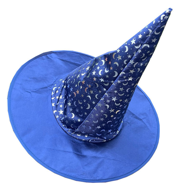 万圣节舞会巫婆帽巫师帽成人儿童魔法师帽子五角星帽鬼节帽子头饰