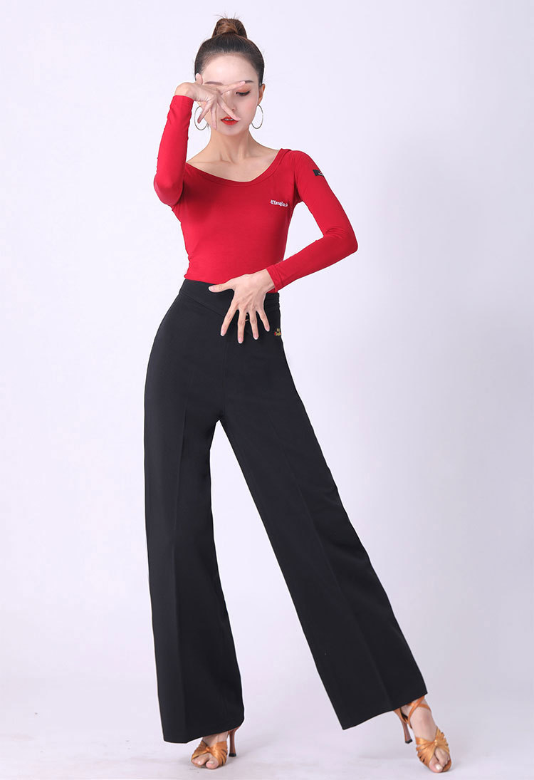 摩登舞裤高腰广场舞裤子伦巴舞服装拉丁舞服国标舞练功服交谊舞裤