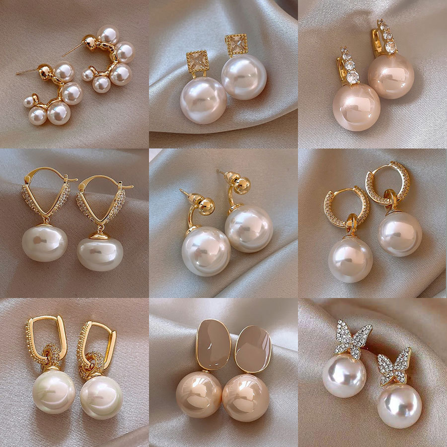 Fashion High-Grade Zircon Pearl Earrings French Minority Retro Affordable Luxury Stud Earrings 2023 New Earrings Wholesale