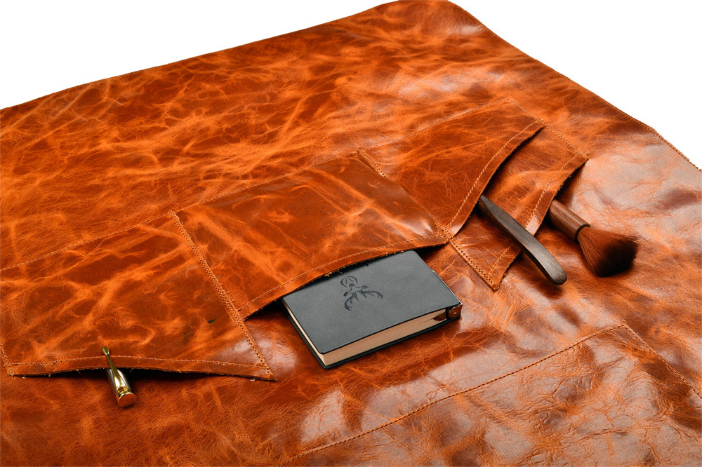 整张全部皮质牛皮真皮头层植鞣革变色皮油蜡皮工作围裙