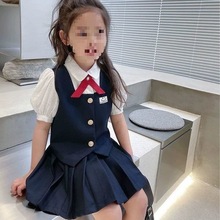 女童夏装新款jk制服网红宝宝校服儿童幼儿园英伦风园服学院风套装