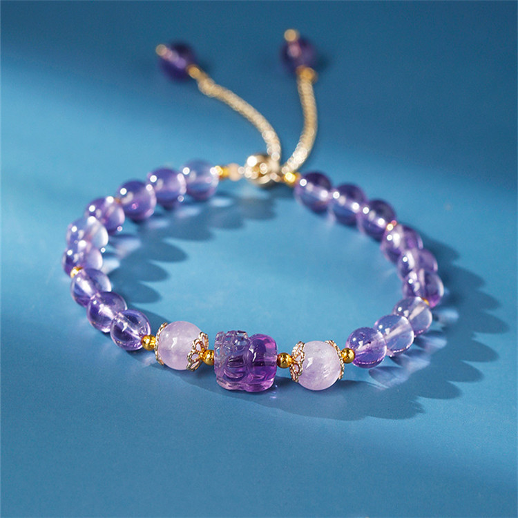 紫水晶手链diy设计时尚女款手链饰品厂家批发量大从优