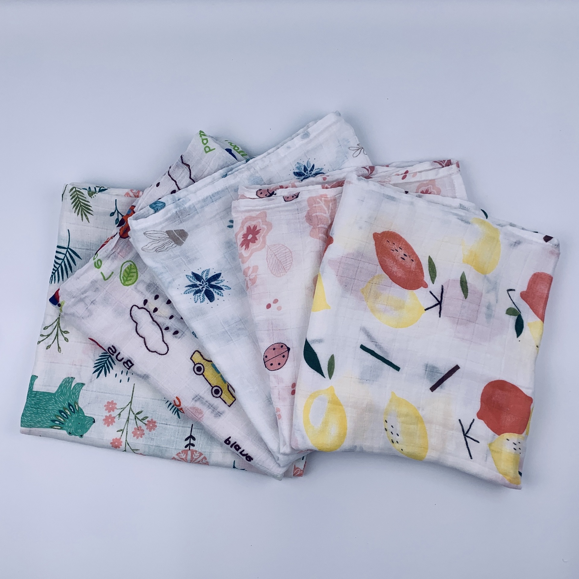 双层竹棉浴巾包单宝宝纱布抱被巾推车毯婴儿浴巾里程碑包巾毛布