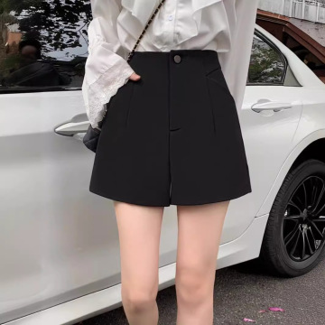 黑色西装短裤女春秋冬阔腿裤外穿打底高腰a字修身显瘦休闲靴裤夏