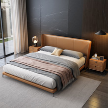 双人气压床家具简约软床布艺科技布实木框架卧室床靠背北欧结婚