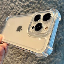 二合一适用iphone15promax手机壳透明13苹果14气囊防摔TPU+PC全包