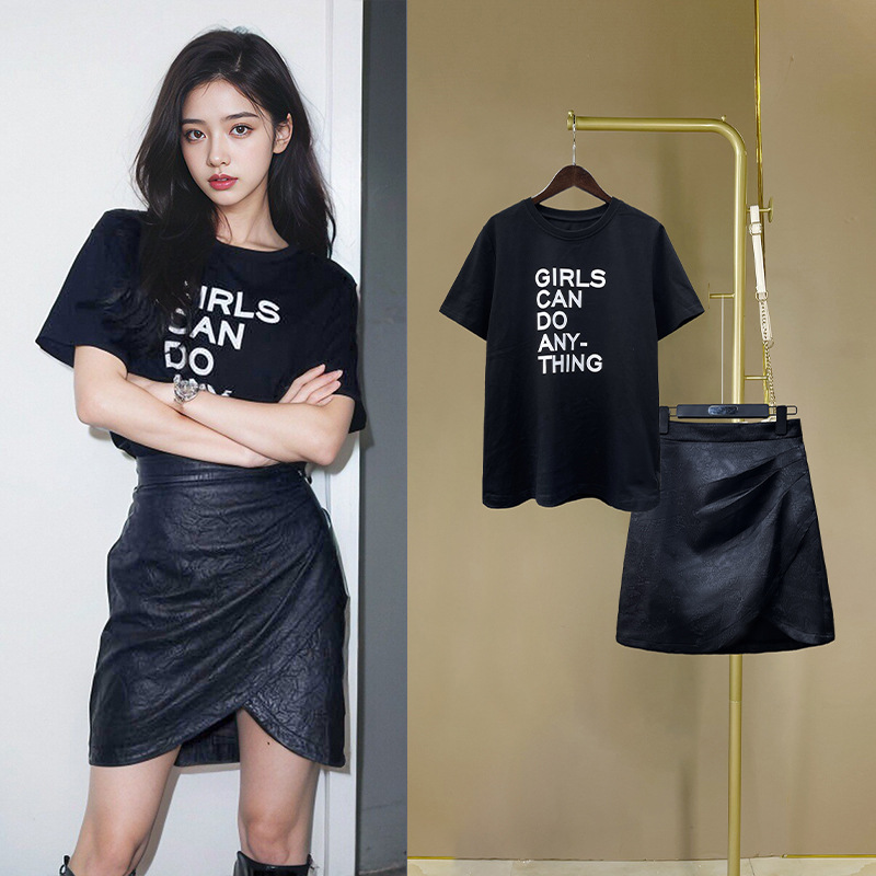 一念关山刘诗诗同款字母上衣新款内搭皮裙t恤短袖t恤纯棉宽松半袖