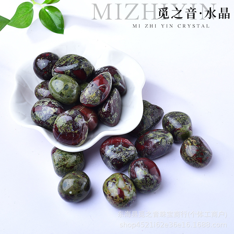 天然龙血石滚石 大颗粒血石打磨石摆件 鱼缸盆栽装饰造景跨境商品